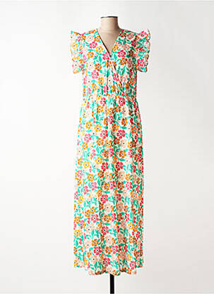 Robe longue manches courtes manches courtes vert C'EST BEAU LA VIE femme