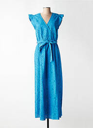 Robe longue manches courtes manches courtes bleu C'EST BEAU LA VIE femme
