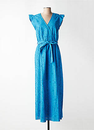 Robe longue manches courtes manches courtes bleu C'EST BEAU LA VIE femme