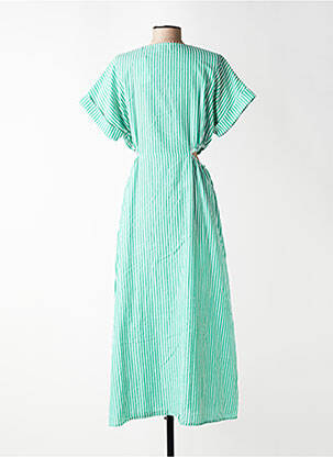 Robe longue manches courtes manches courtes vert C'EST BEAU LA VIE femme