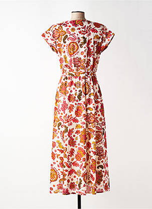 Robe longue manches courtes manches courtes orange C'EST BEAU LA VIE femme