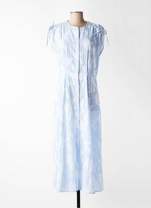 Robe longue manches courtes manches courtes bleu C'EST BEAU LA VIE femme