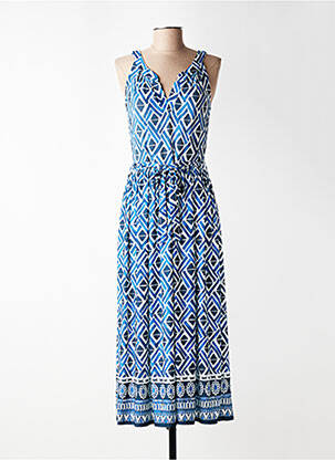 Robe longue sans manche sans manche bleu JULIE GUERLANDE femme