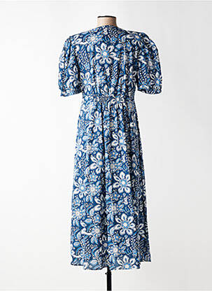 Robe longue manches courtes manches courtes bleu C'EST BEAU LA VIE femme