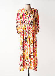 Robe longue tissage popeline manches longues rose JULIE GUERLANDE femme