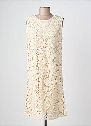 Robe mi-longue sans manche sans manche beige JULIE GUERLANDE femme