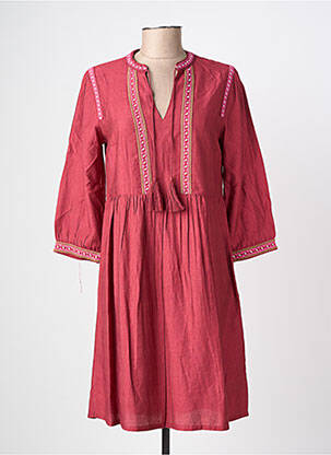 Robe courte manches 3/4 manches 3/4 rouge JULIE GUERLANDE femme