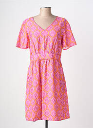 Robe courte manches courtes manches courtes rose C'EST BEAU LA VIE femme