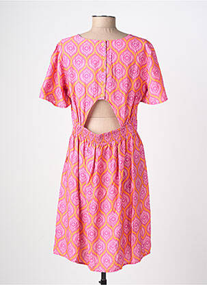 Robe courte manches courtes manches courtes rose C'EST BEAU LA VIE femme