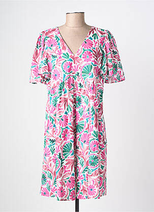 Robe courte manches courtes manches courtes violet C'EST BEAU LA VIE femme