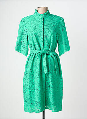 Robe mi-longue manches courtes manches courtes vert JULIE GUERLANDE femme