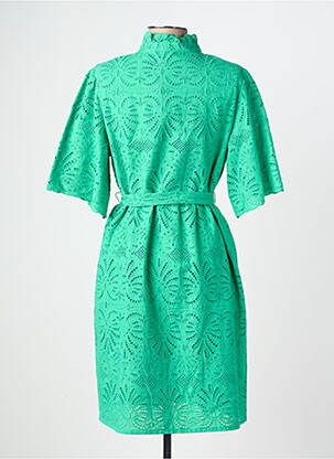 Robe mi-longue manches courtes manches courtes vert JULIE GUERLANDE femme