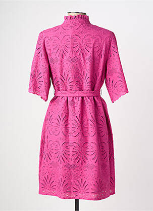 Robe mi-longue manches courtes manches courtes rose JULIE GUERLANDE femme