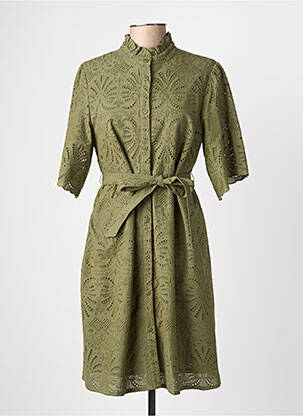 Robe mi-longue manches courtes manches courtes vert fonce JULIE GUERLANDE femme