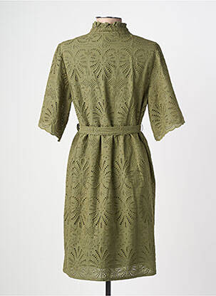 Robe mi-longue manches courtes manches courtes vert fonce JULIE GUERLANDE femme