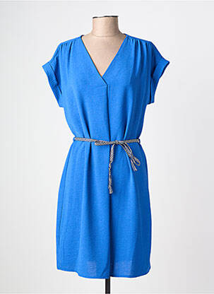 Robe courte manches courtes manches courtes bleu JULIE GUERLANDE femme