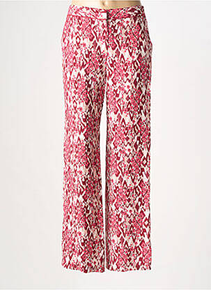 Pantalon large tissage crêpe taille normale rouge JULIE GUERLANDE femme