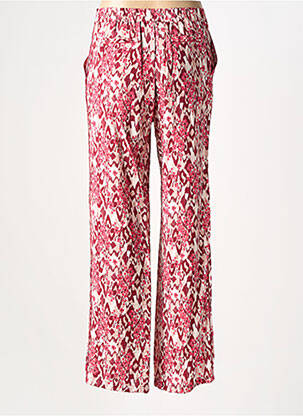 Pantalon large tissage crêpe taille normale rouge JULIE GUERLANDE femme