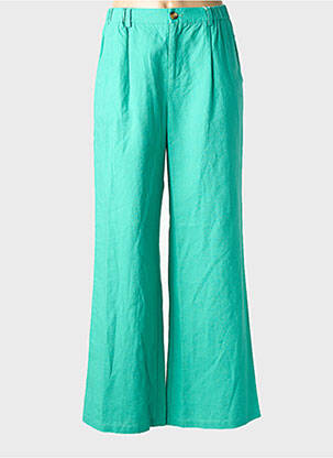 Pantalon large fermeture zippée sous rabat boutonné taille normale vert C'EST BEAU LA VIE femme