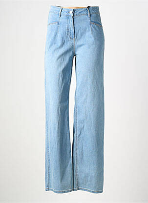 Jeans coupe large stretch taille haute bleu JULIE GUERLANDE femme