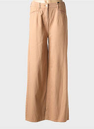 Jeans coupe large poches taille haute marron JULIE GUERLANDE femme