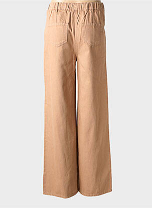 Jeans coupe large poches taille haute marron JULIE GUERLANDE femme