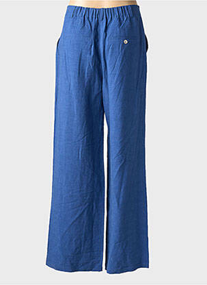Pantalon large fermeture zippée sous rabat boutonné taille normale bleu JULIE GUERLANDE femme