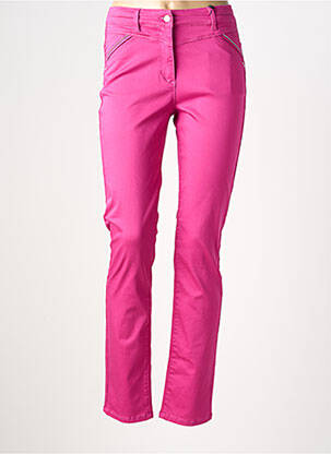 Jeans coupe slim stretch taille normale rose JULIE GUERLANDE femme