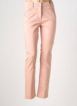 Jeans coupe slim stretch taille normale rose clair JULIE GUERLANDE femme