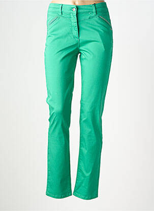 Jeans coupe slim stretch taille normale vert JULIE GUERLANDE femme
