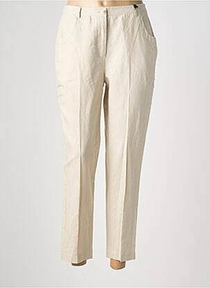 Pantalon 7/8 taille élastique taille normale beige JULIE GUERLANDE femme