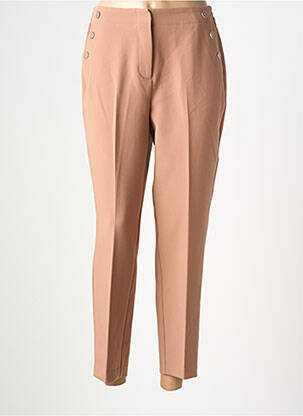 Pantalon 7/8 taille élastique taille normale marron JULIE GUERLANDE femme