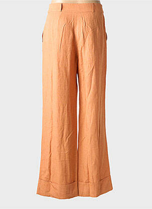 Pantalon large tissage crêpe taille haute orange C'EST BEAU LA VIE femme