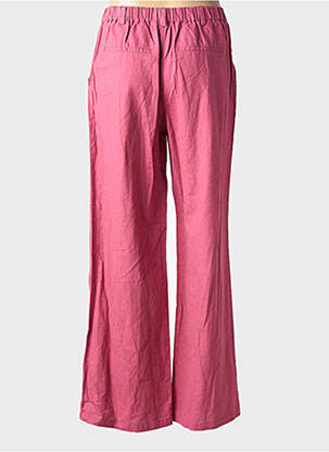 Pantalon large fermeture zippée sous rabat boutonné taille haute rose C'EST BEAU LA VIE femme