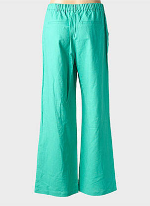 Pantalon large fermeture zippée sous rabat boutonné taille haute vert C'EST BEAU LA VIE femme