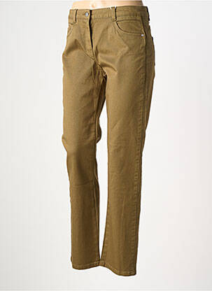Jeans coupe droite stretch taille normale vert C'EST BEAU LA VIE femme