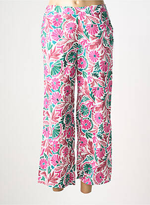 Pantalon 7/8 taille haute taille haute rose C'EST BEAU LA VIE femme