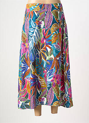 Jupe longue tissage crêpe bleu JULIE GUERLANDE femme