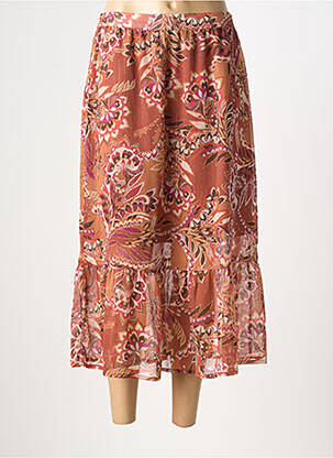 Jupe longue tissage crêpe marron JULIE GUERLANDE femme