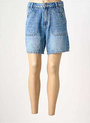 Short tissage denim taille haute bleu C'EST BEAU LA VIE femme