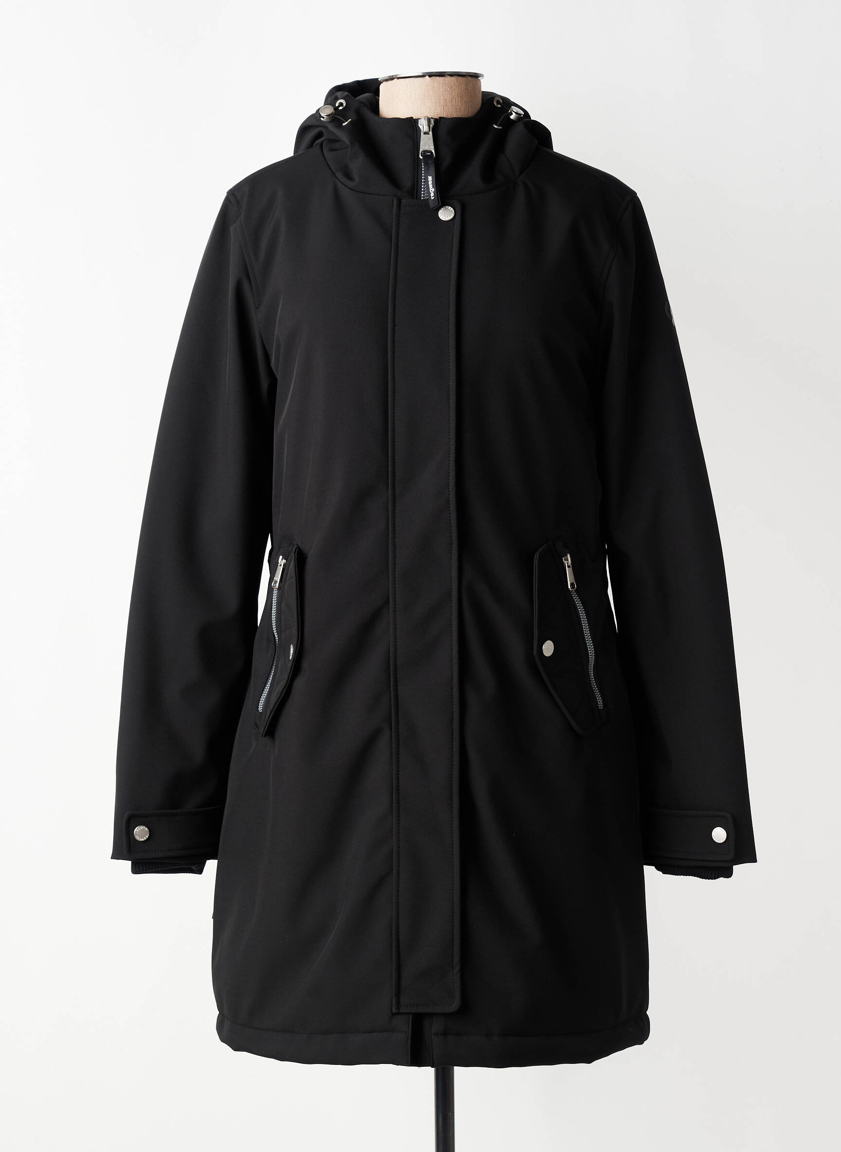 Doudoune poches a capuche noir RAGWEAR femme