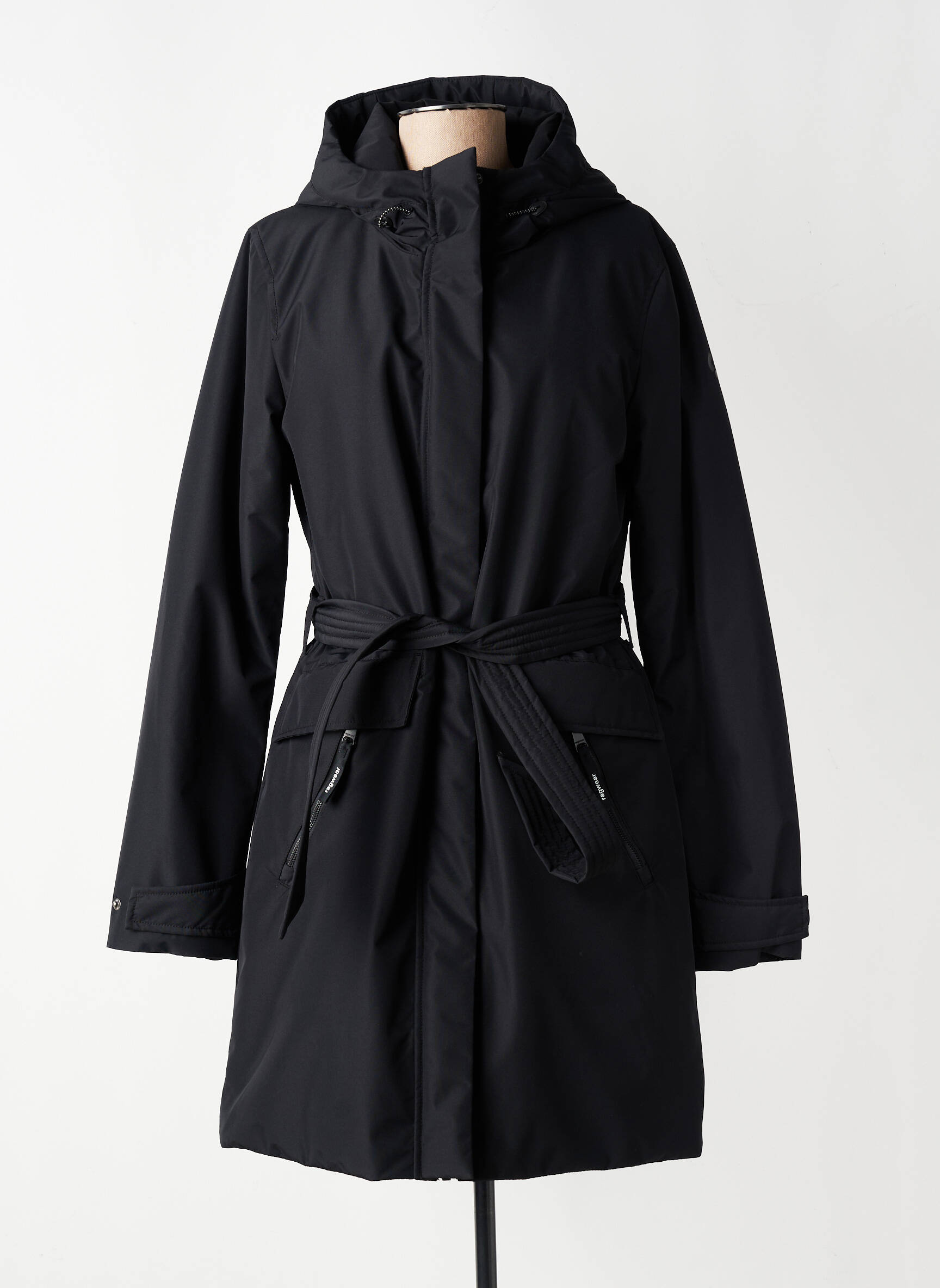 Doudoune poches a capuche noir RAGWEAR femme