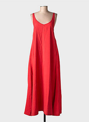 Robe longue tissage popeline fines bretelles rouge RAGWEAR femme