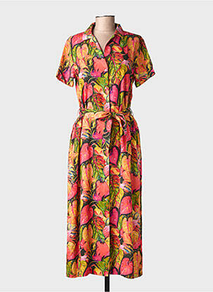 Robe longue tissage popeline manches courtes orange RAGWEAR femme