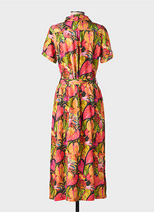 Robe longue tissage popeline manches courtes orange RAGWEAR femme