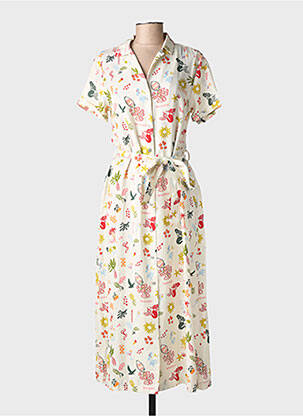 Robe longue tissage popeline manches courtes beige RAGWEAR femme