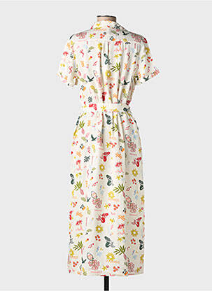 Robe longue tissage popeline manches courtes beige RAGWEAR femme