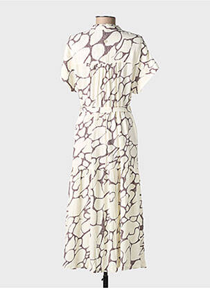 Robe mi-longue imprimé fantaisie manches courtes beige RAGWEAR femme