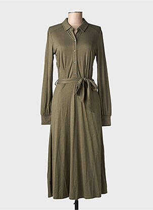 Robe mi-longue manches longues manches longues vert RAGWEAR femme