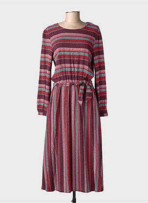 Robe longue imprimé fantaisie manches longues rouge RAGWEAR femme